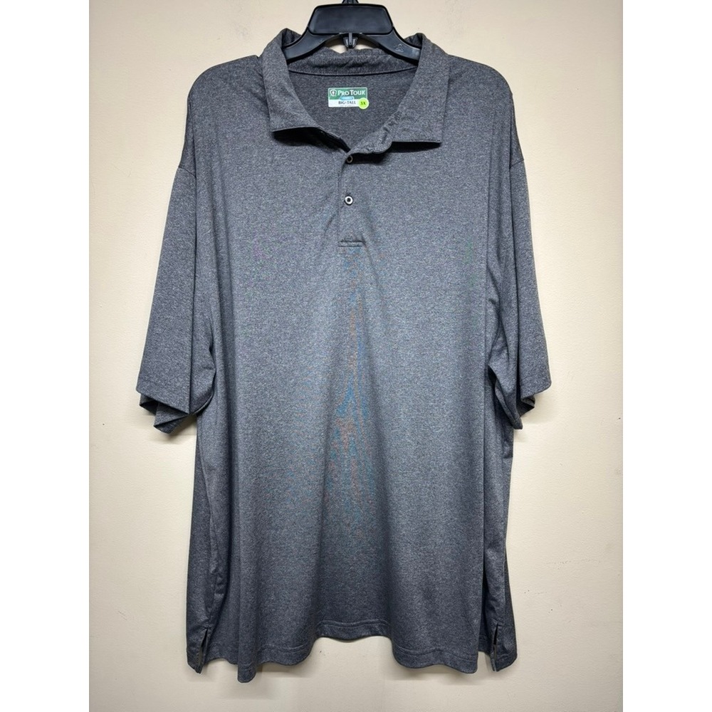 Pro Tour Polo Shirt‎ Mens 3X Big Tall Gray CoolPlay Performance Golf